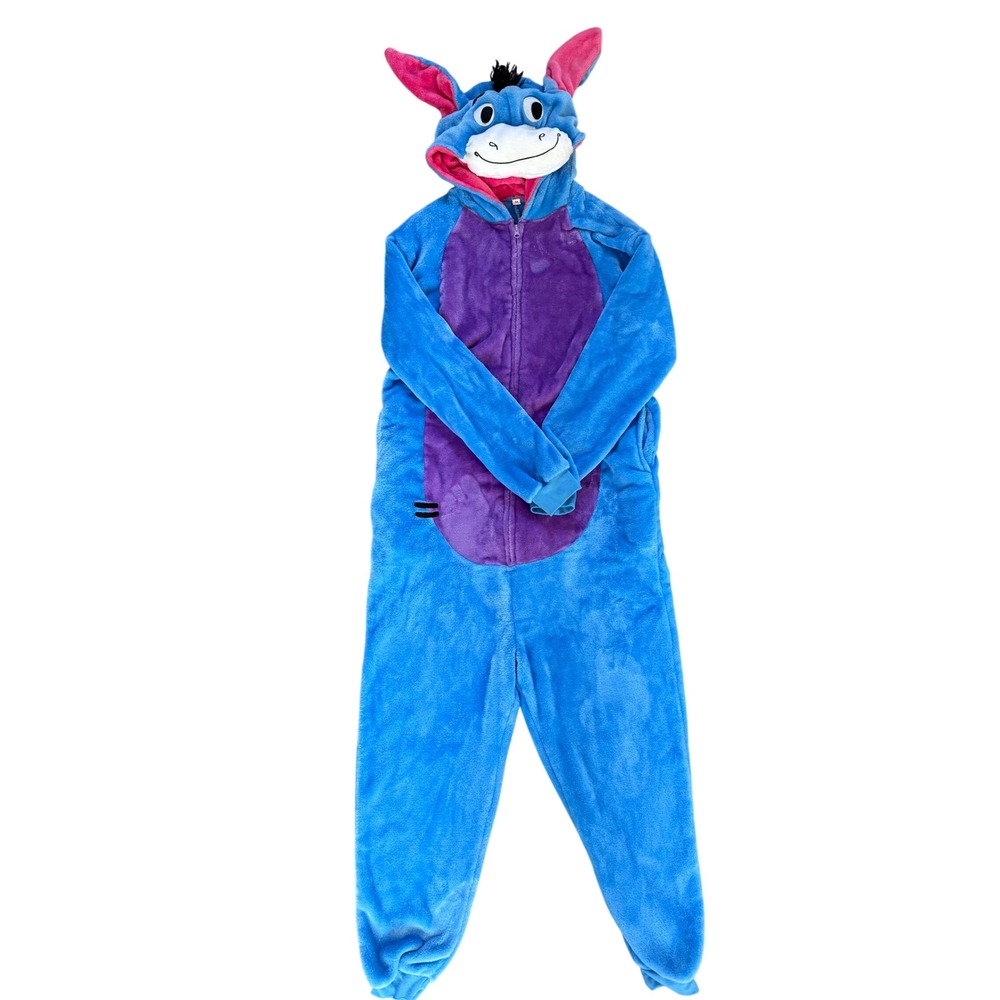 Eeyore Donkey Plush Onesie Kigurumi Adult Pajamas Blue Purple SY-DW Medium